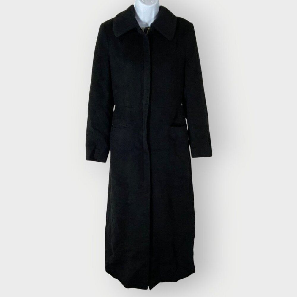 Peruvian Connection Patino Baby Llama Lambswool Coat | Black | Long